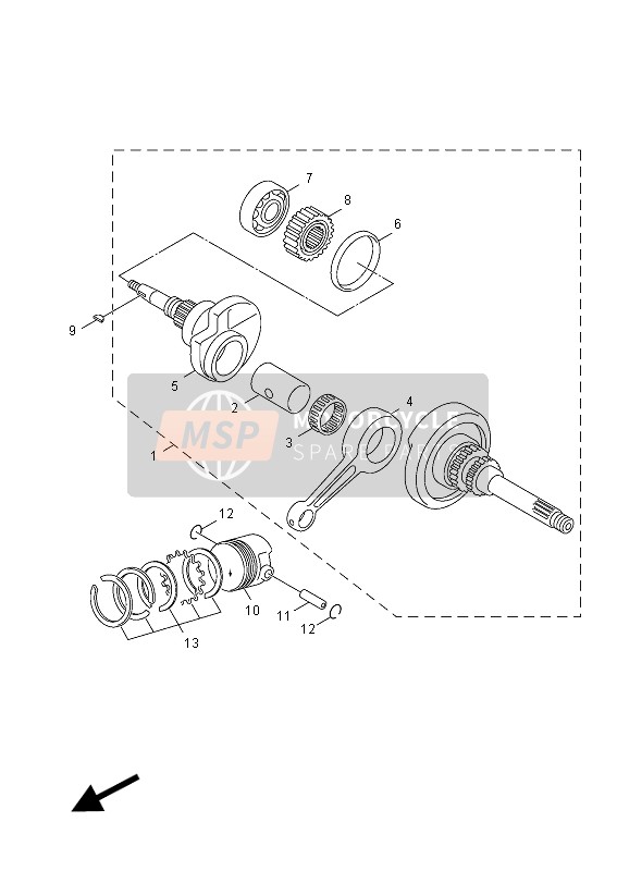 Yamaha NXC125-EA 2012 Crankshaft & Piston for a 2012 Yamaha NXC125-EA